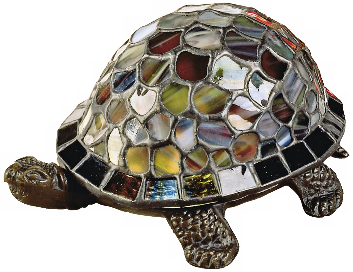 Blue Turtle 5" High Art Glass Dale Tiffany Accent Lamp