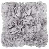 Surya 18&quot; Square Flint Gray Ruffled Accent Pillow