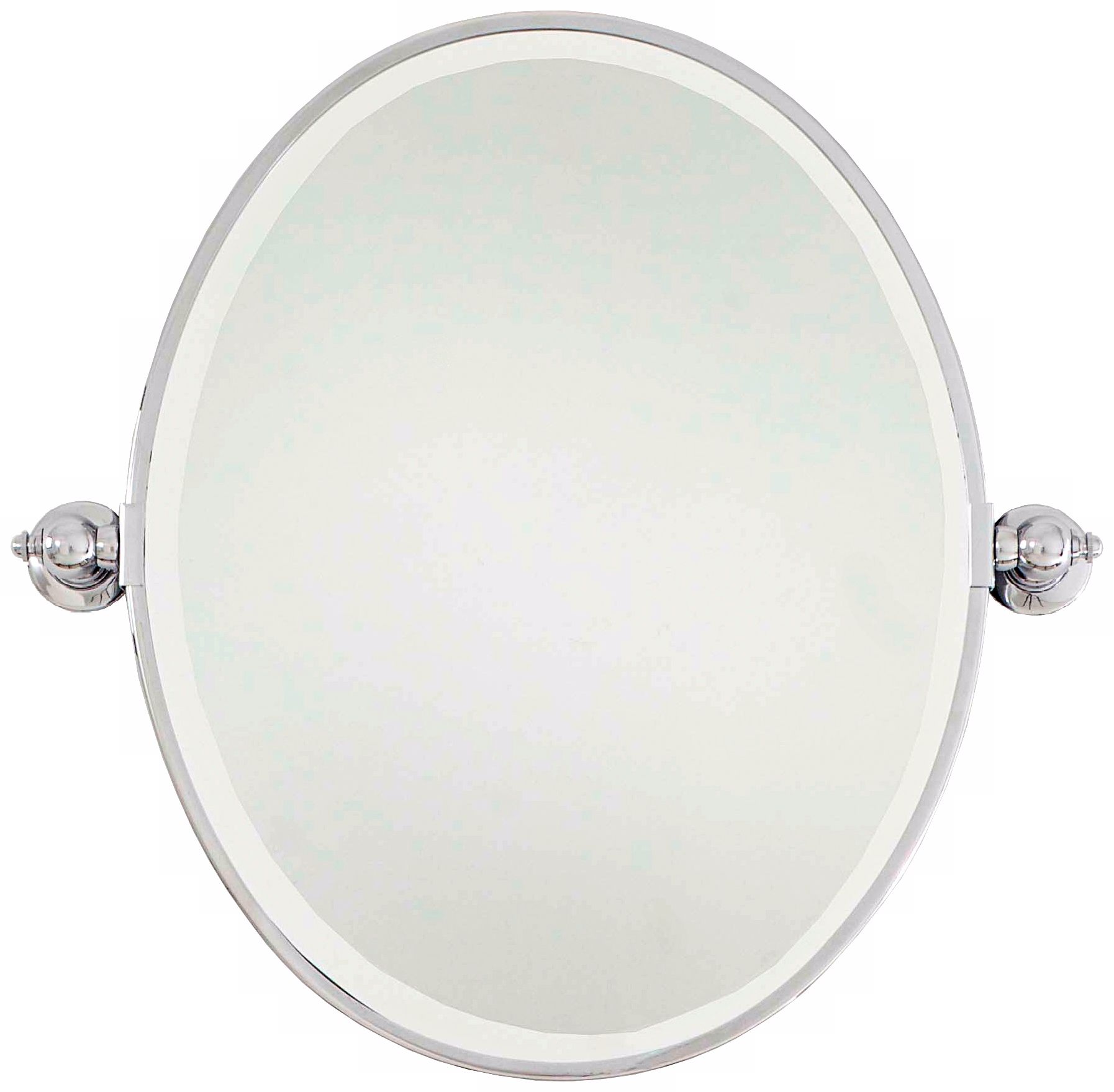 Minka Chrome 24" x 24 1/2" Oval Bathroom Wall Mirror