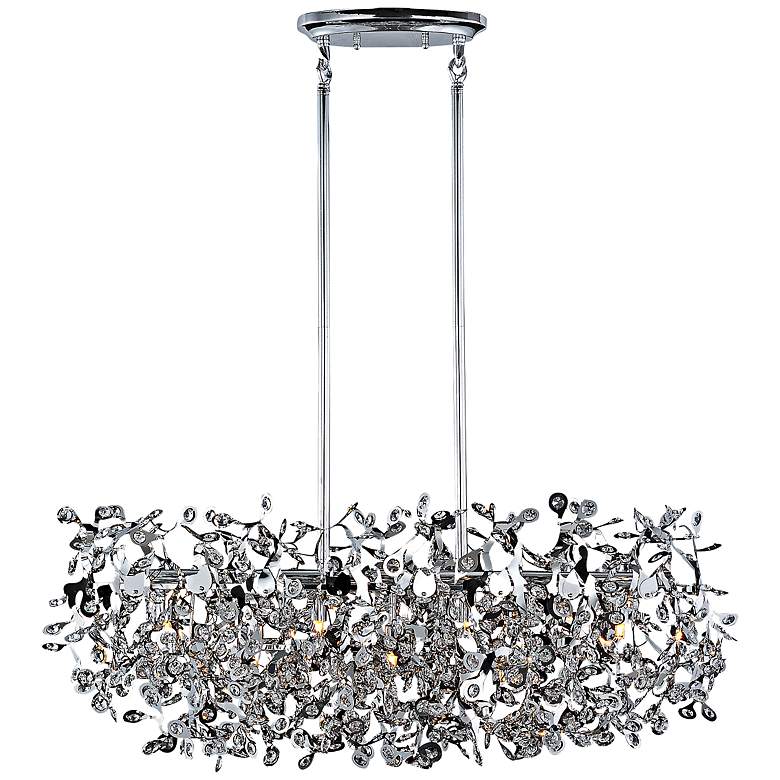 Maxim Comet 35&quot; Wide Chrome and Crystal Island Light
