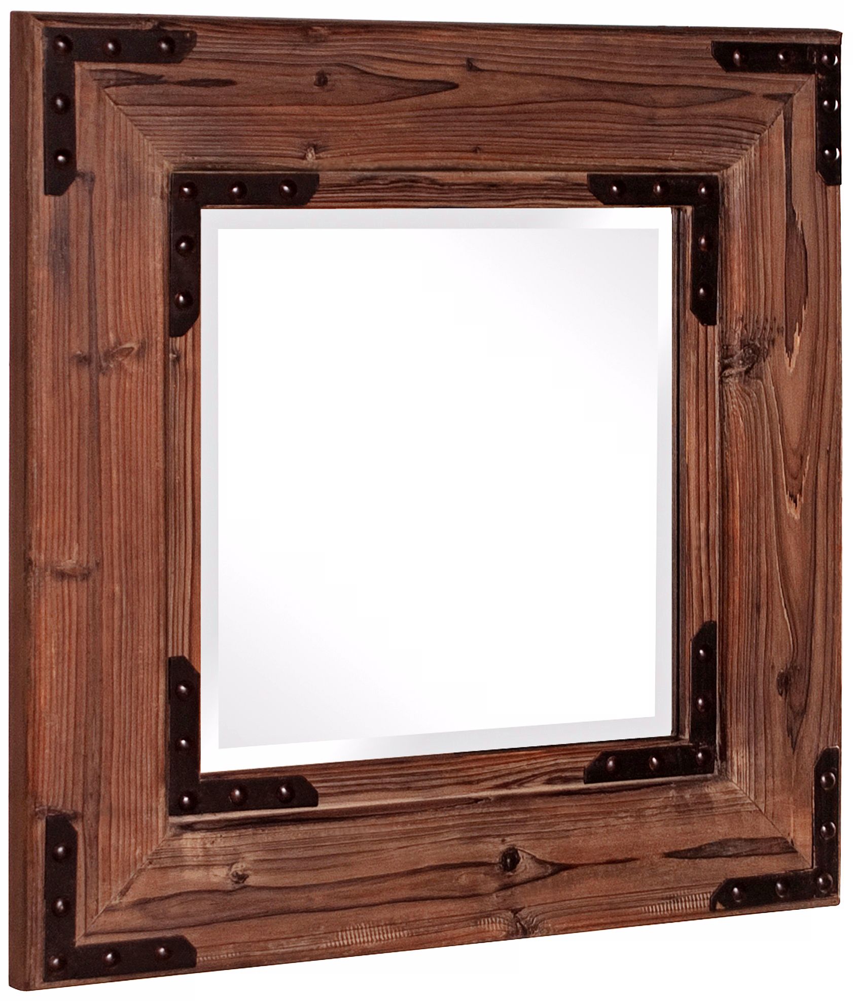 Howard Elliott Caldwell Natural Wood 28" Square Wall Mirror