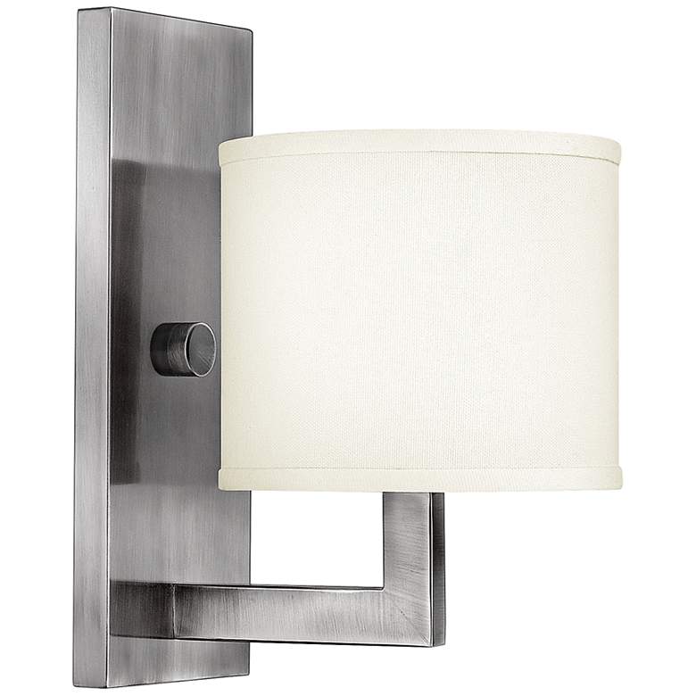 Image 1 Hinkley Hampton 12" High Small Antique Nickel Wall Sconce