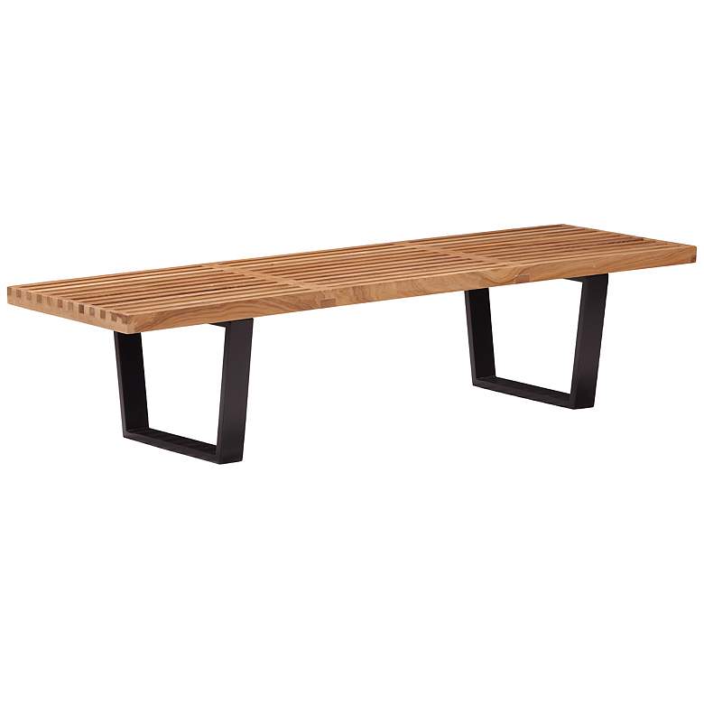 Zuo Heywood Triple Natural Wood Bench