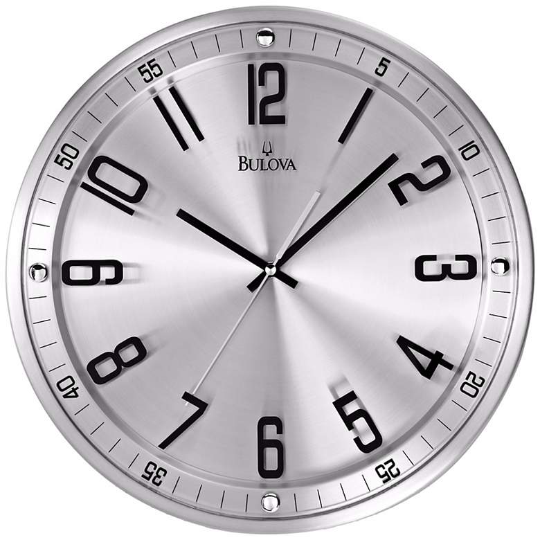 Bulova Silhouette 13&quot; High Stainless Steel Wall Clock
