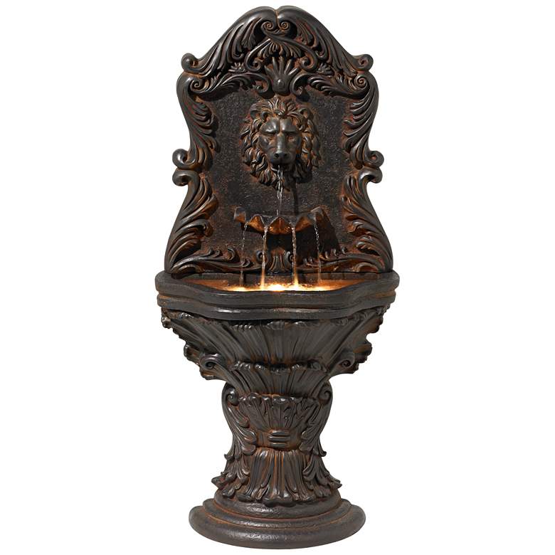 Imperial Lion Acanthus 50&quot; High Fountain with LED Light