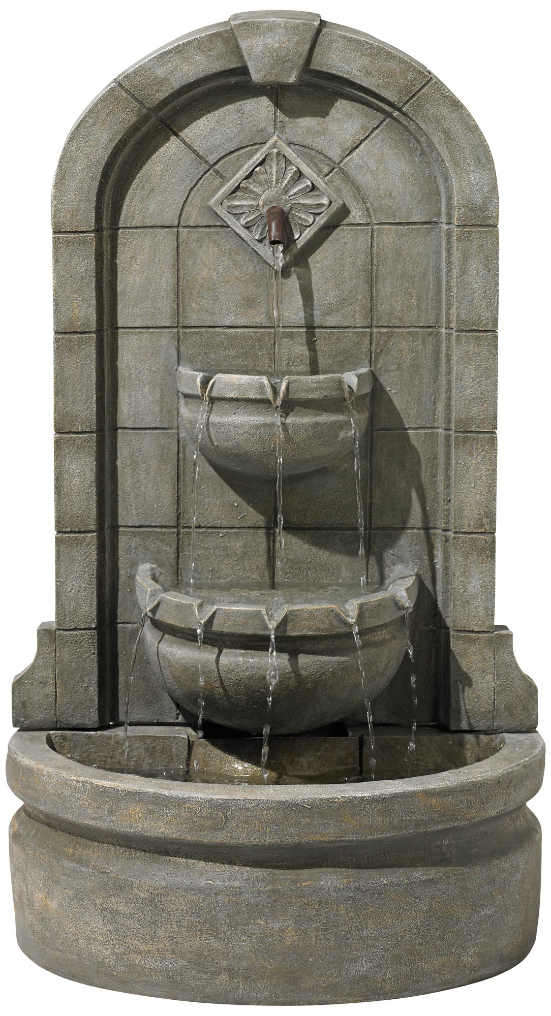 English Outdoor Wall Water Fountain 41 1/2" Three Tier Yard Garden