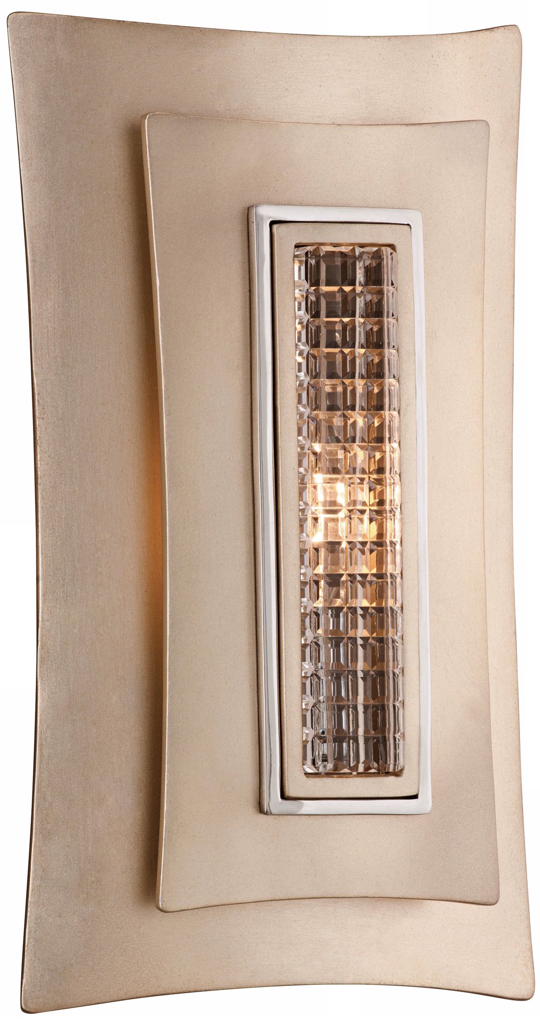 Corbett Muse 12" High Silver Leaf with Crystal Wall Sconce