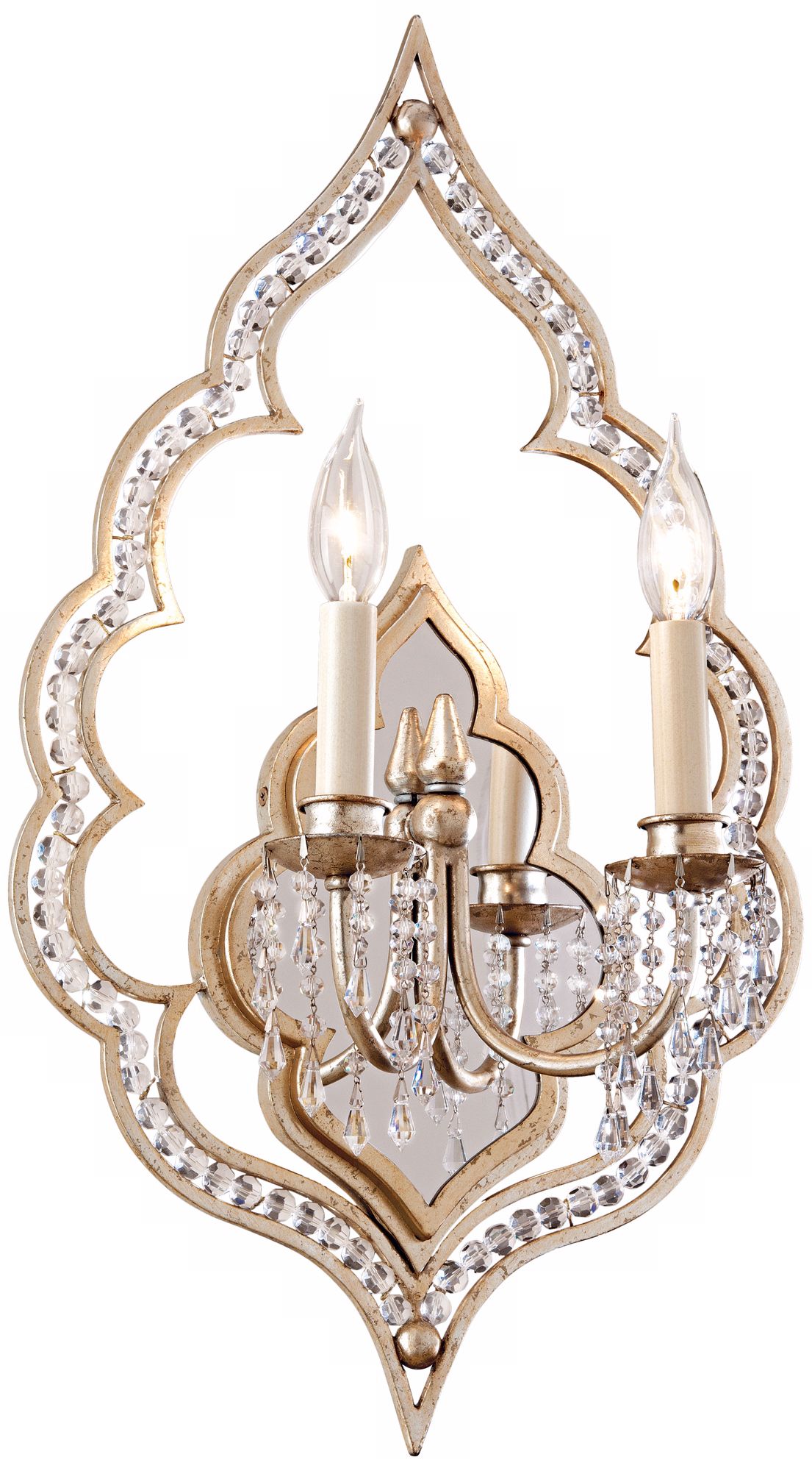 Corbett Bijoux Antique Mist Crystal 23" High Wall Sconce