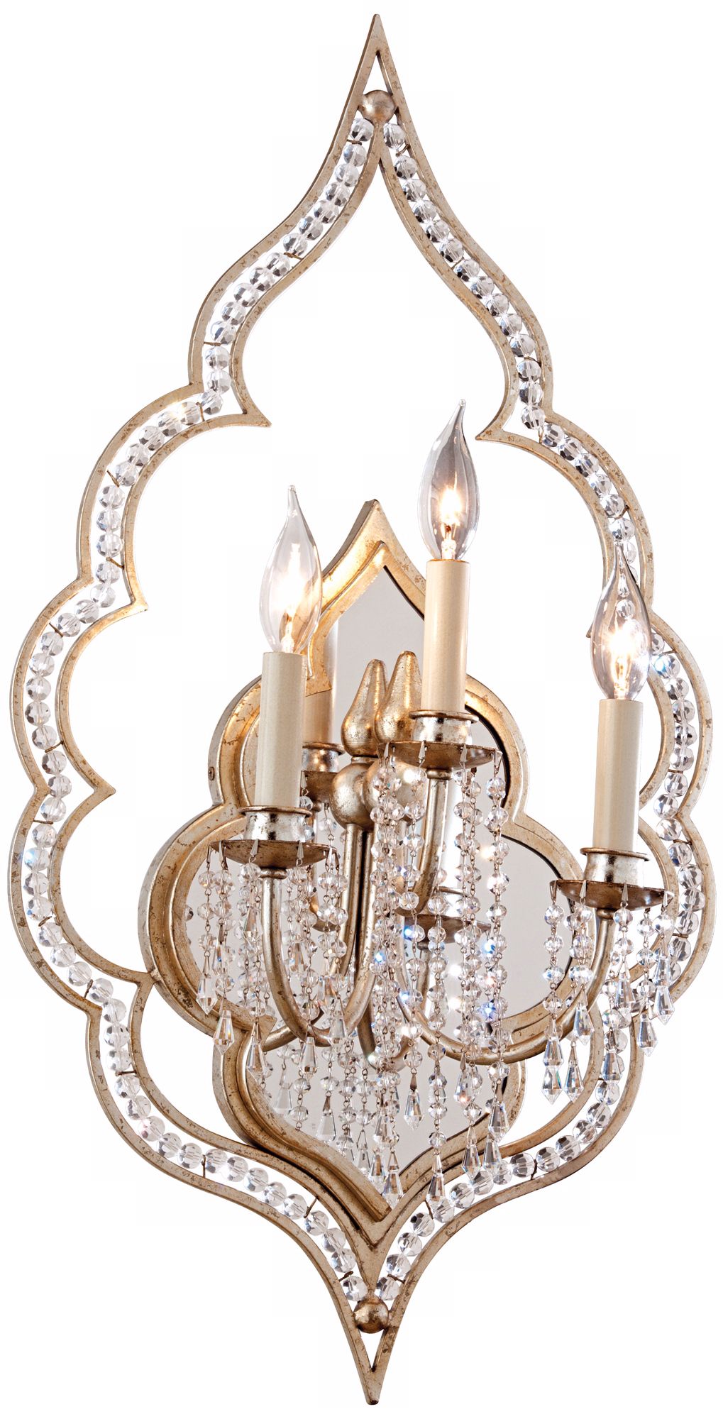 Corbett Bijoux Antique Mist Crystal 29" High Wall Sconce