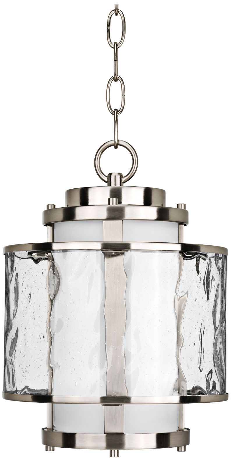 Bay Court 12 3/4" High Nickel Outdoor Hanging Light