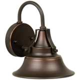 Union 9 1/4&quot; High Gilded Oiled Bronze Outdoor Wall Light
