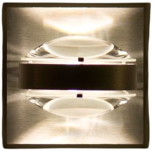 Besa Optos 3 1/2" Wide Aluminum Clear Glass Wall Sconce
