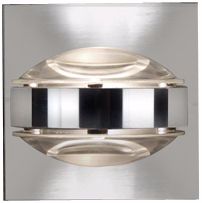 Besa Optos 3 1/2" Wide Chrome Clear Glass Wall Sconce