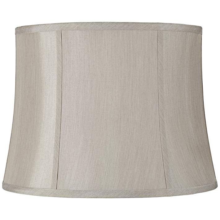 Round Softback Gray Lamp Shade 14x16x12, Gray Fabric Lamp Shade