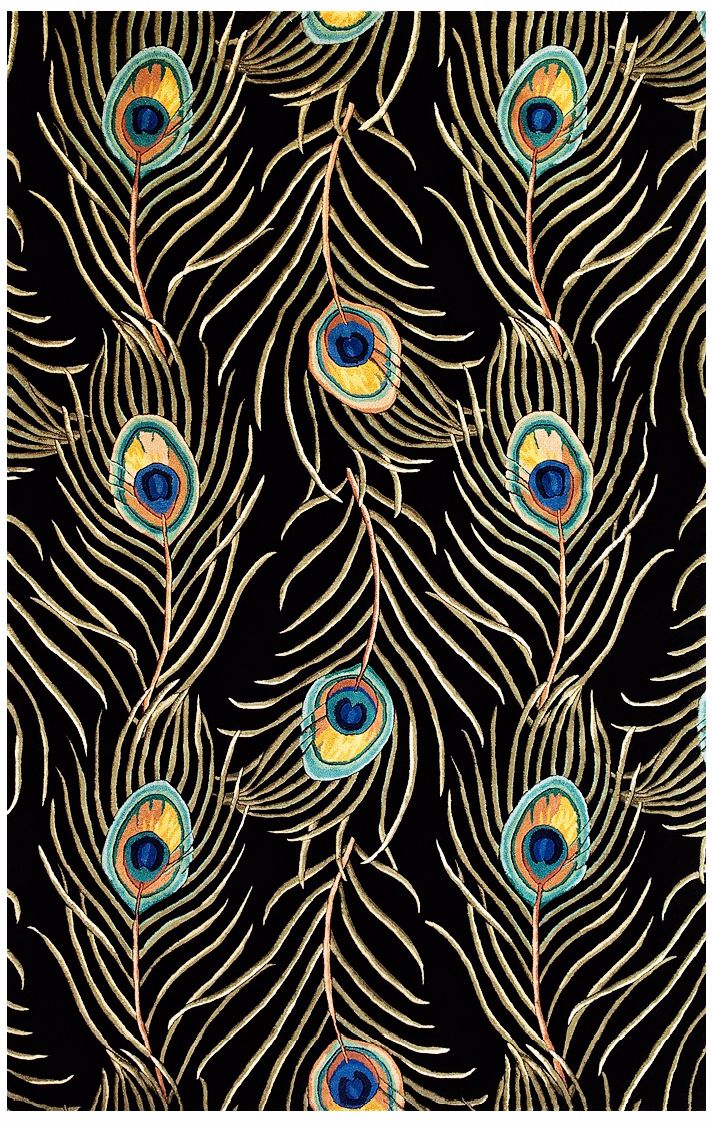 Catalina Collection Black Peacock Area Rug