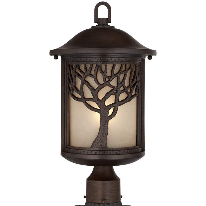 Mission Style Oak Tree 18 3 4 High Bronze Finish Post Light W8312 Lamps Plus