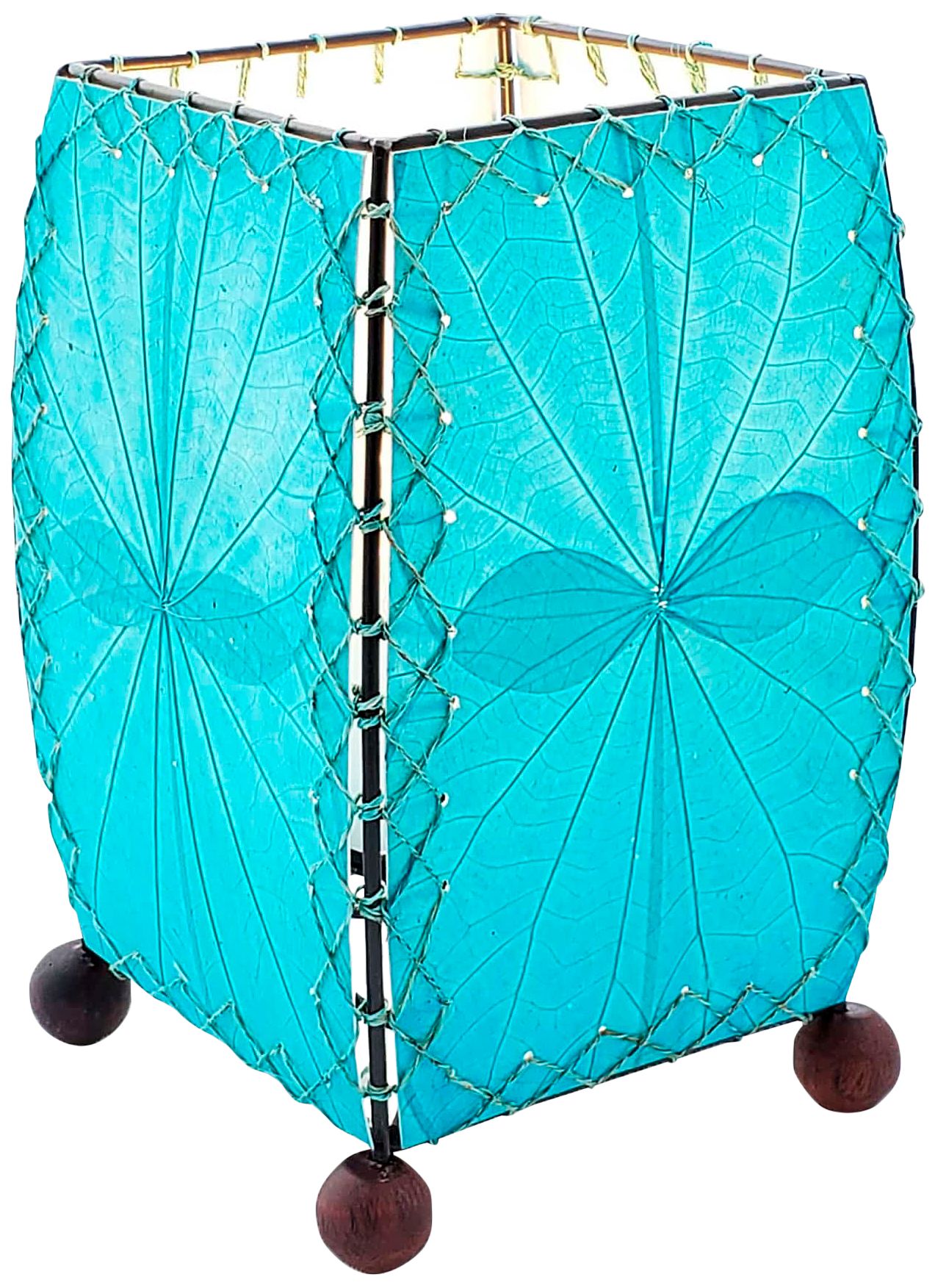 Eangee 8" High Mini Square Sea Blue Accent Lamp