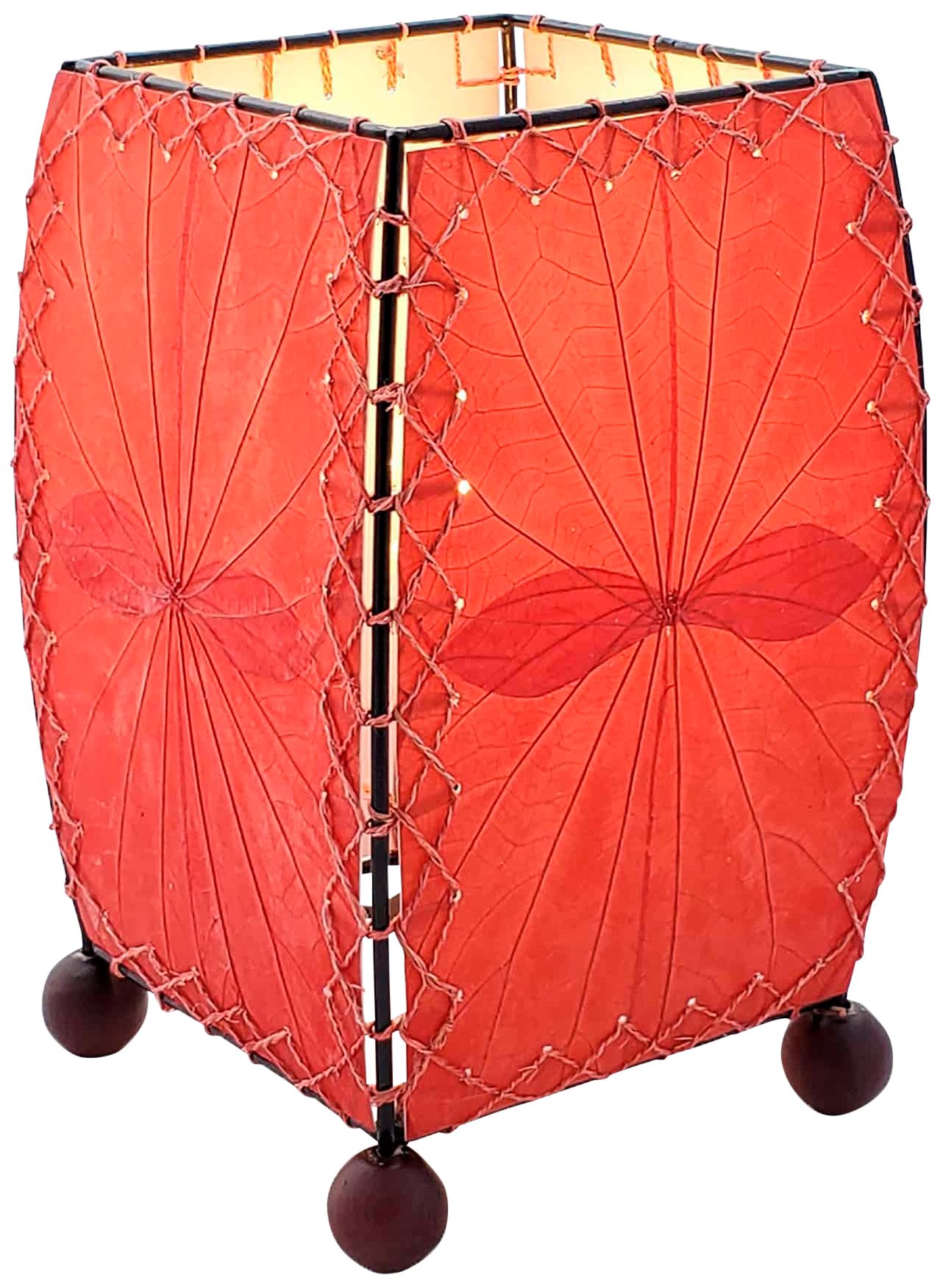 Eangee 8" high Mini Square Red Accent Lamp