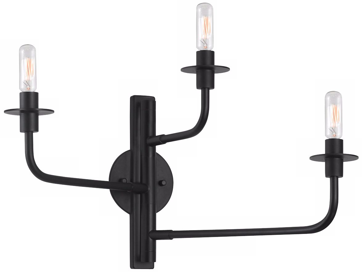 Sonneman Atelier 3-Light Satin Black Wall Sconce