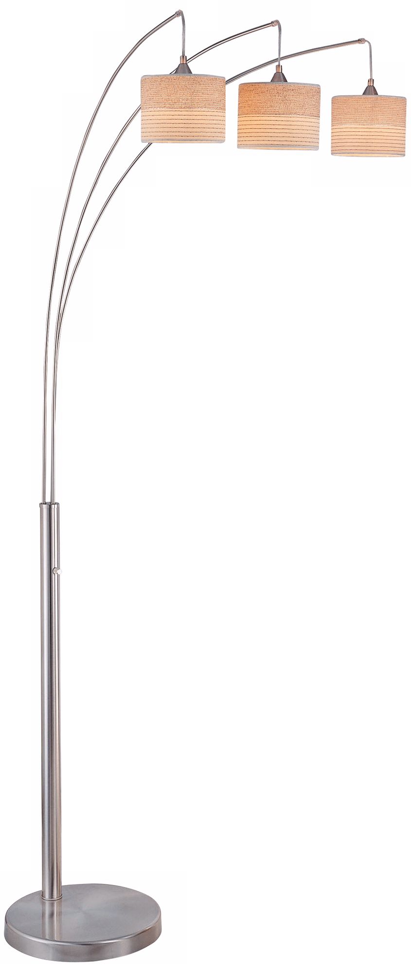 Lite Source Relaxar 3-Light Polished Steel Arc Floor Lamp