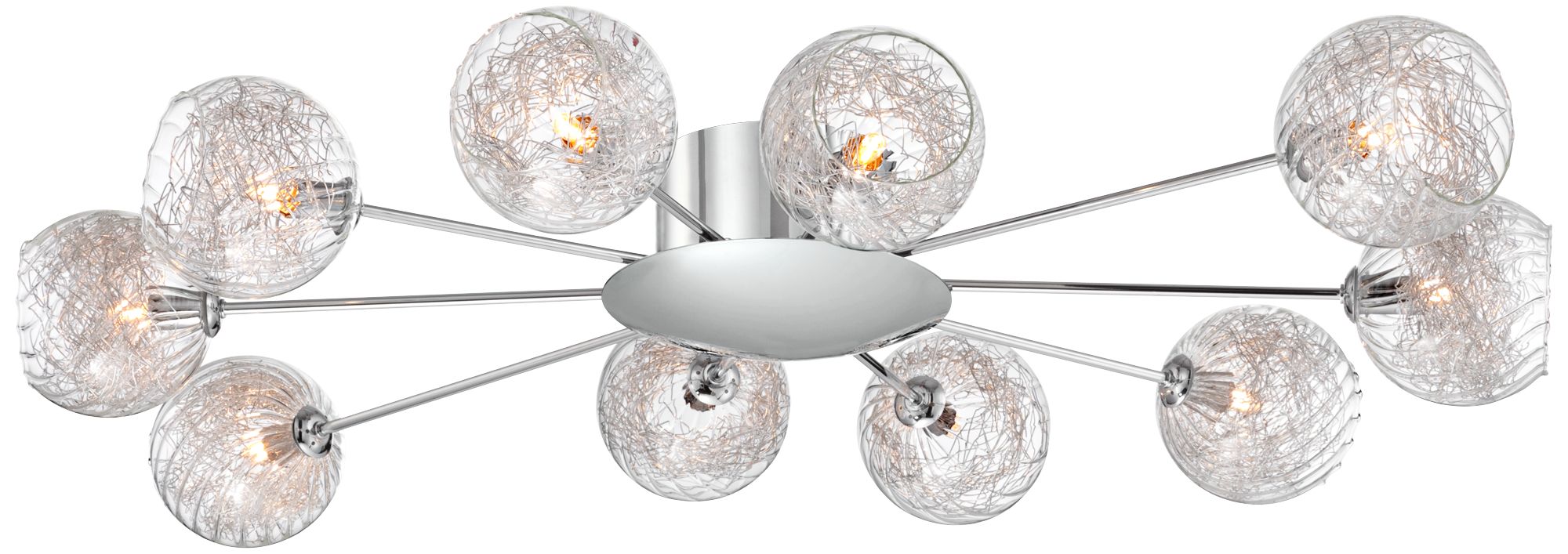 Possini Euro Wired 38 Wide Glass And Chrome Ceiling Light X0361 Lamps Plus