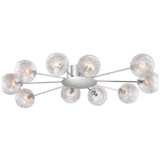 Possini Euro Wired 38&quot; Wide Glass and Chrome Ceiling Light