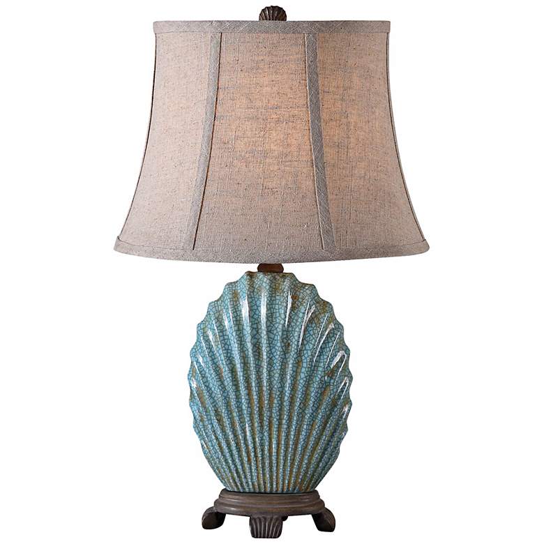 Uttermost Seashell Creckled Blue Accent Lamp