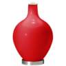 Bright Red Double Sheer Silver Shade Ovo Table Lamp
