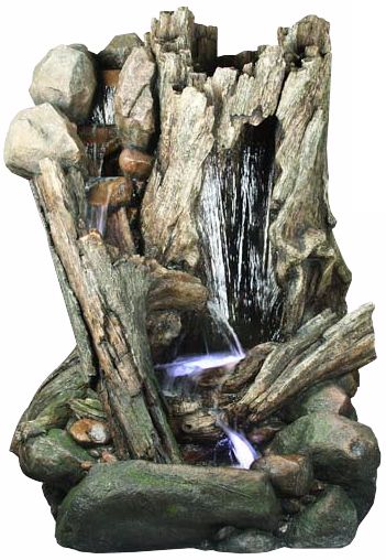 Log Cascade 79" High Large Outdoor Fountain with Light