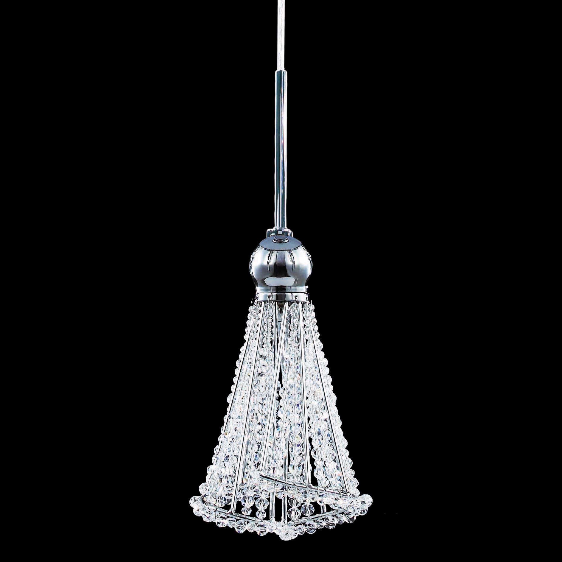 James R. Moder 4" Wide Beaded Crystal Mini Pendant