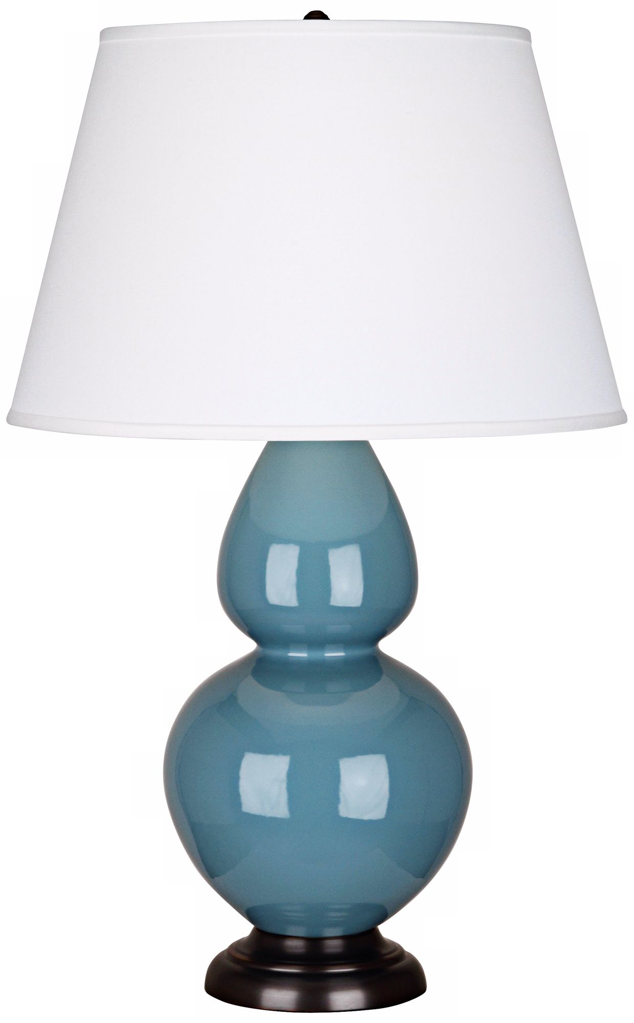 Robert Abbey 31" Steel Blue Ceramic and Bronze Table Lamp