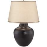 Brighton Hammered Pot Bronze Table Lamp - #X4785 | Lamps Plus