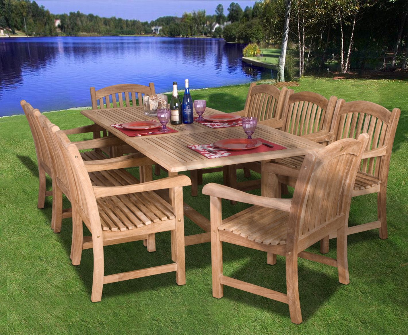 9 Pieces Teak Middleham Outdoor Dining Set