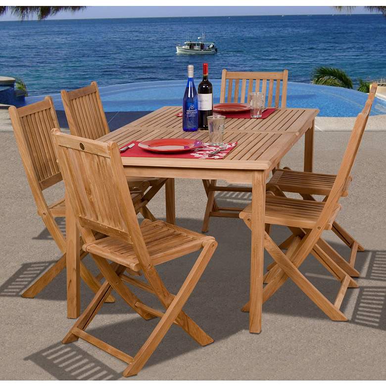 Image 1 7 Pieces Teak Shoreborne Outdoor Dining Set