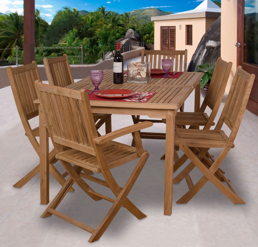 7 Pieces Teak Strathearn Outdoor Dining Set
