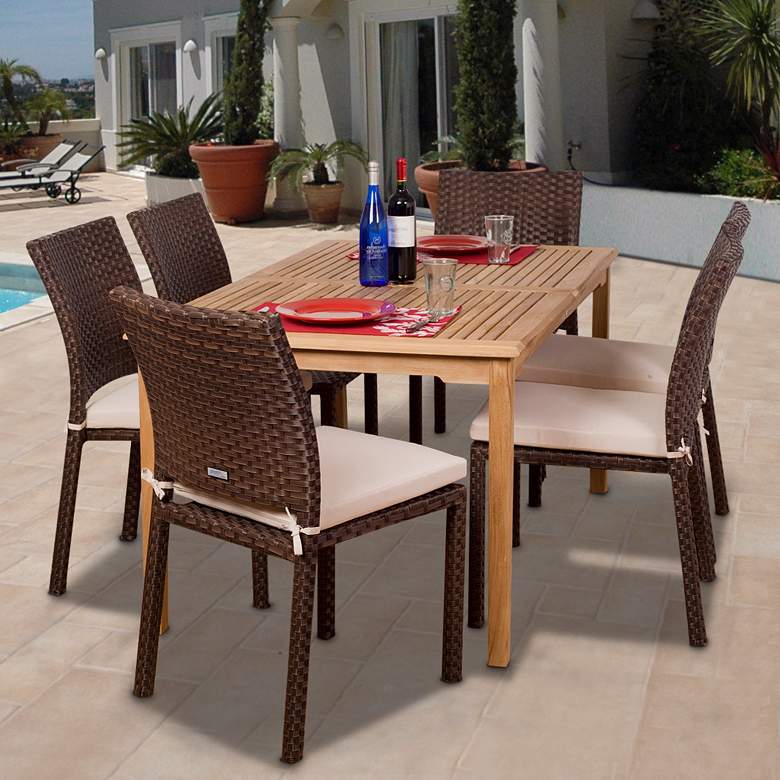 Image 1 Colorada Collection Teak and Wicker Dining Set