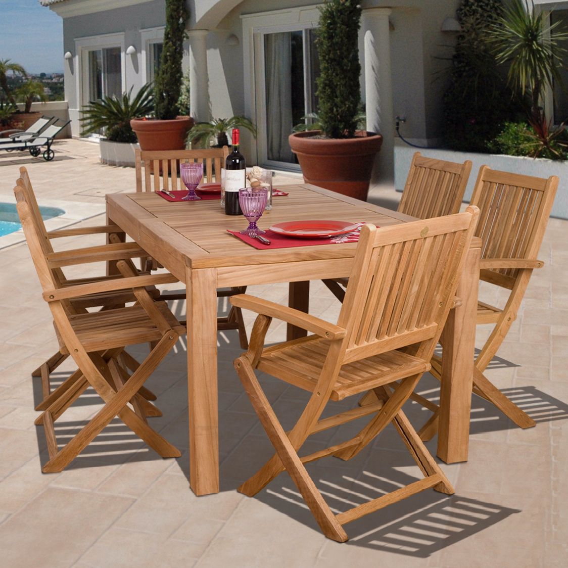7 Pieces Teak Loma Outdoor Dining Set