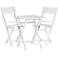 Set of 3 Monterey Square White Wood Table and Chairs
