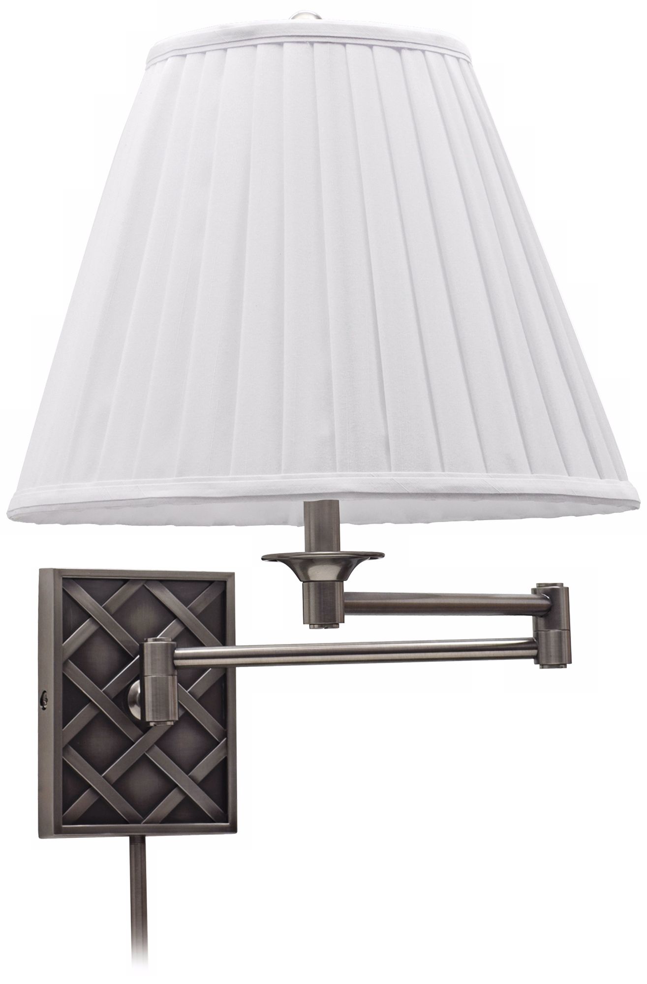 House of Troy Deco Basket Silver Swing Arm Wall Lamp