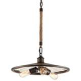 Brooklyn 18&quot; Wide Iron Pendant Chandelier with Rope Stem