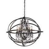 Byron 27 1/4&quot; Vintage Bronze And Crystal Chandelier