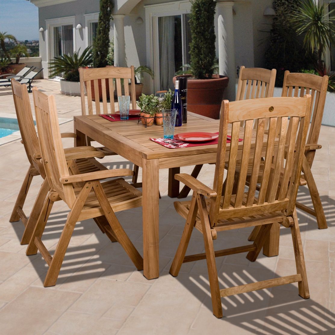7-Piece Teak Paseo Outdoor Dining Set