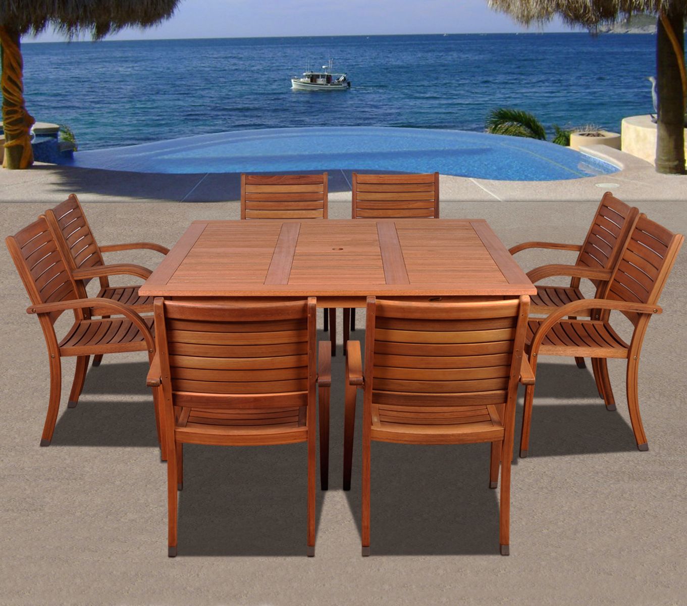 Cerrissa Eucalyptus 9-Piece Square Dining Set