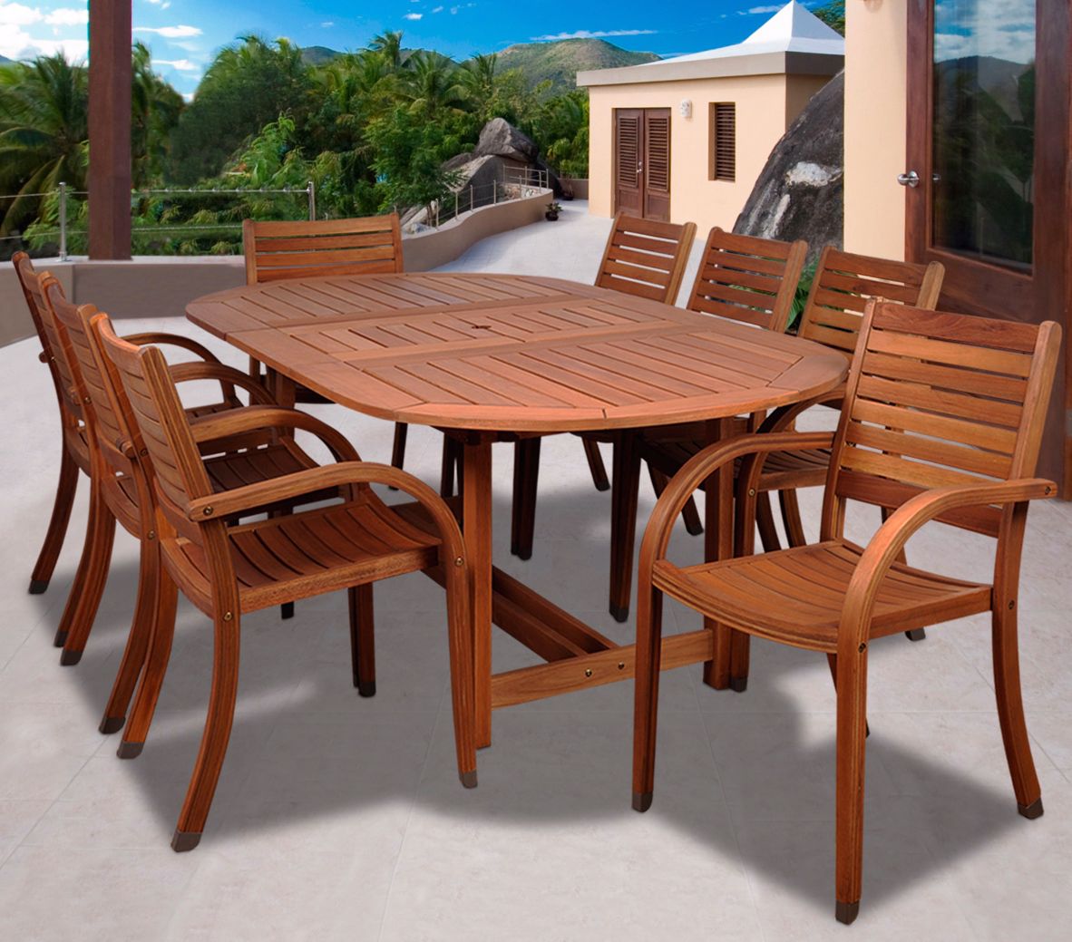 Cerrissa 9-Piece Eucalyptus Oval Dining Set