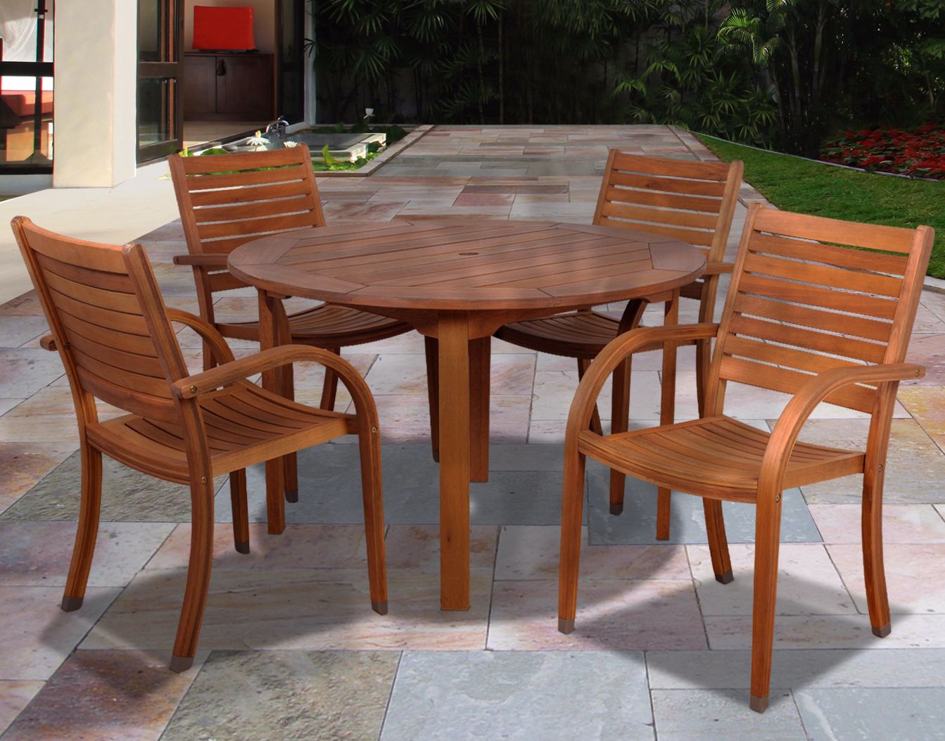 Cerrissa 5-Piece Eucalyptus Round Dining Set