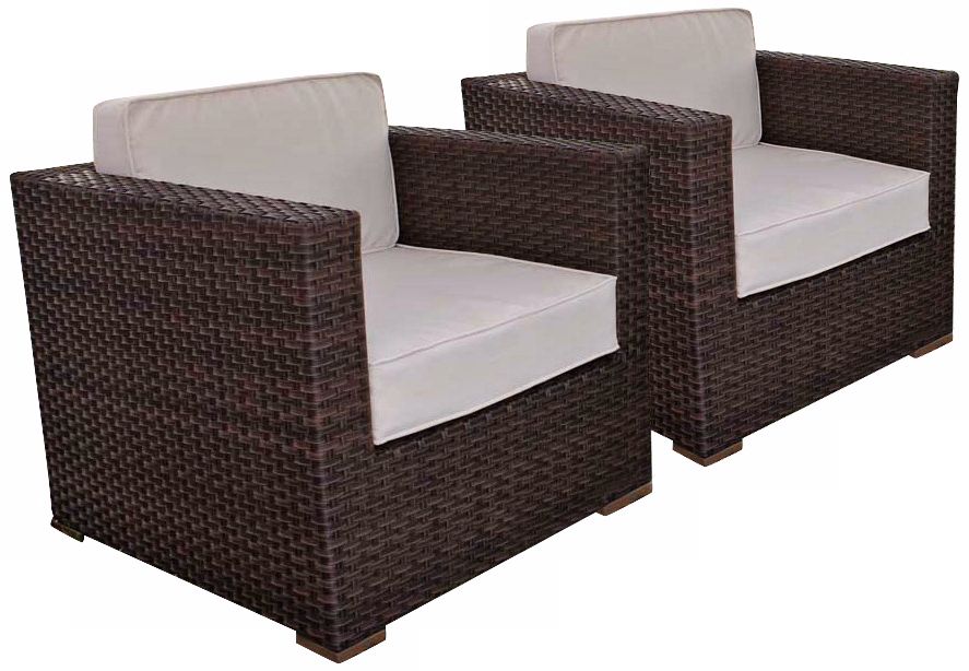 Genoa 2-Piece Off-White Outdoor Armchair