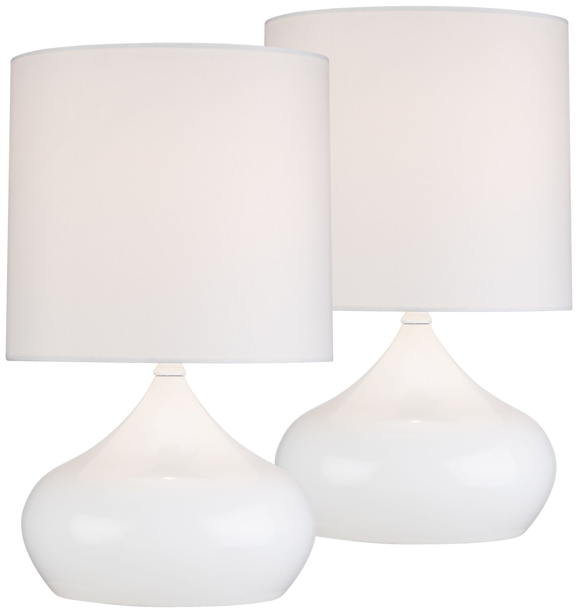 Steel Droplet 14 3/4"H White Small Accent Lamps Set of 2