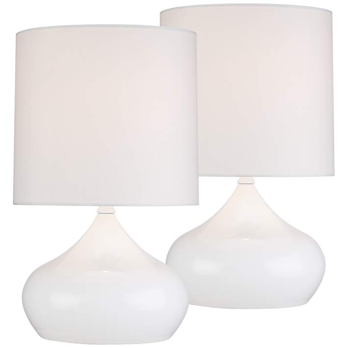 White Small Accent Lamps Set, 14 Table Lamp Shades