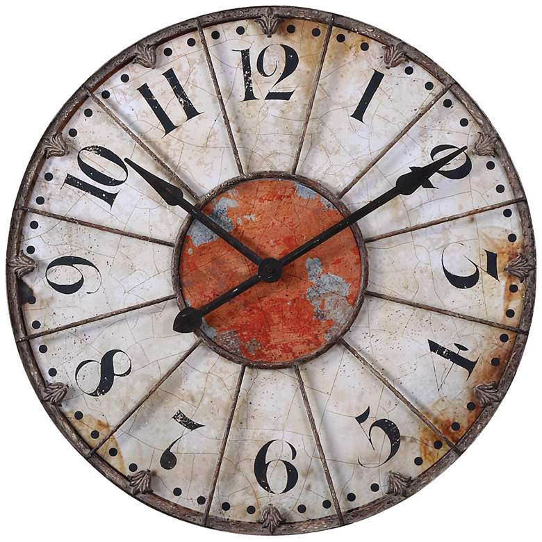 Uttermost Ellsworth 29&quot; Wide Aged Wall Clock