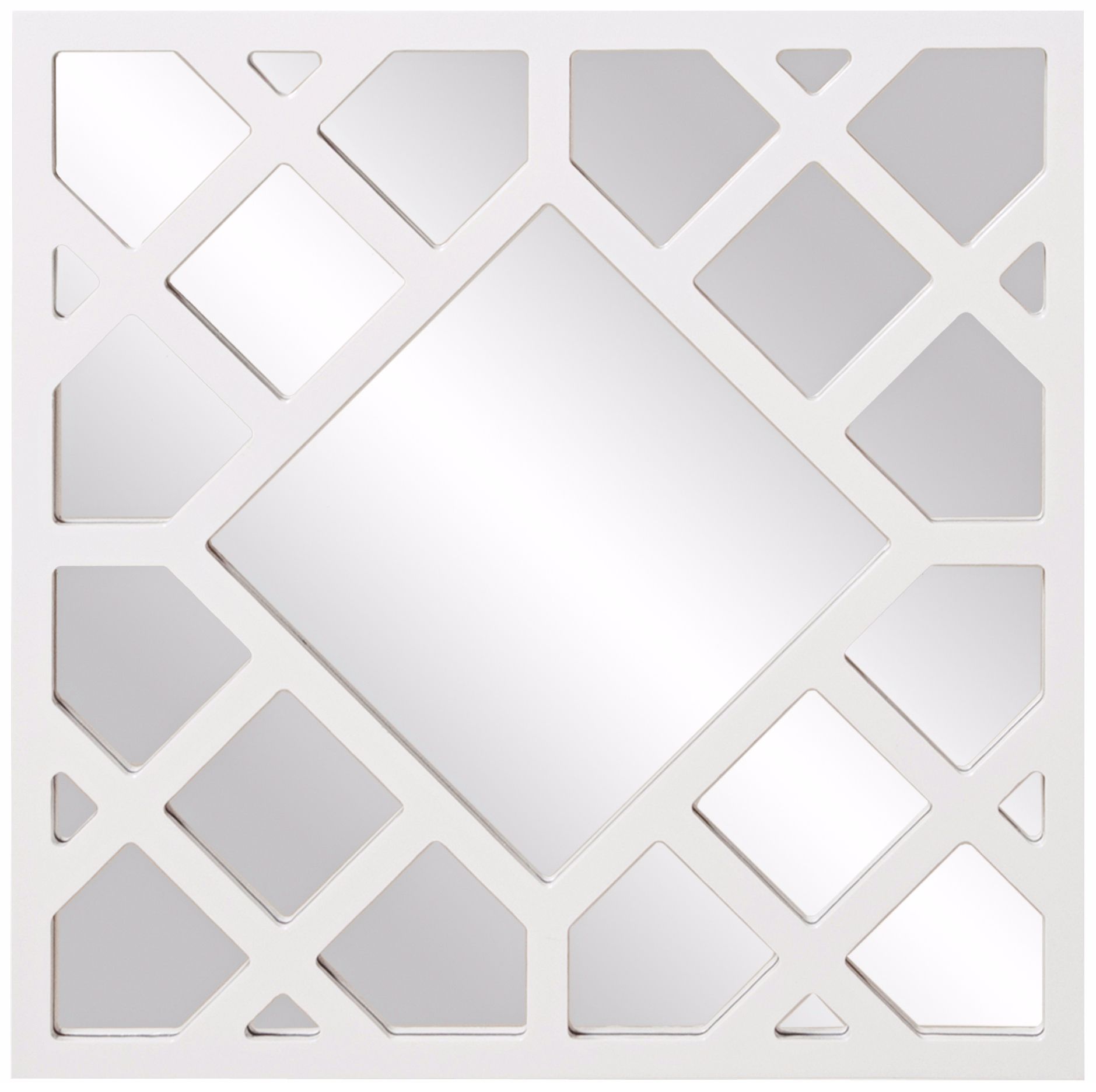 Howard Elliott Anakin White 24" Square Lattice Wall Mirror